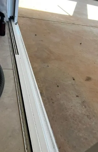 Sliding door tracks clean and clear after cleaning